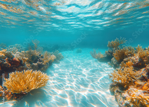 Wallpaper Mural Snorkeling in crystal-clear water, colorful coral reef, diverse marine life, underwater adventure Torontodigital.ca