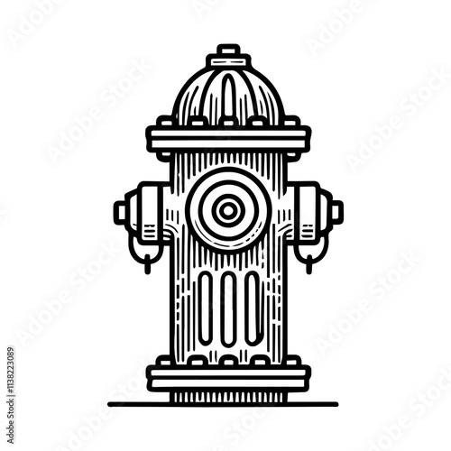 Simple Vector Icon of a Fire hydrant – Logo Design Illustration