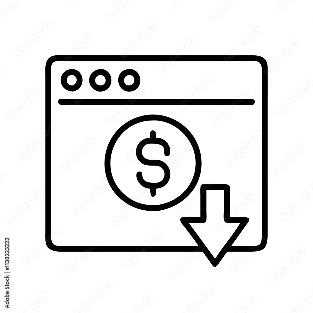 dollar sign with download icon, cyber monday line art, cyber icon - simple black line art icon of dollar sign with download, for cyber monday celebrations. cyber vector art. dollar sign with download icon, cyber monday line art, cyber icon - simple black line art icon of dollar sign with download, for cyber monday celebrations. cyber vector art.