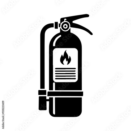 Simple Vector Icon of a fire extinguisher – Logo Design Illustration