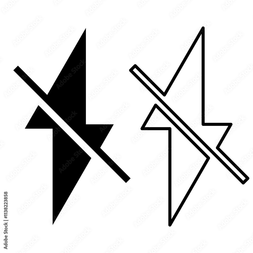 flash icon is off, simple flat style, symbol vector illustration sign logo template pictogram, for ui or ux isolated on white for mobile app, editable flash icon is off, simple flat style, symbol vector illustration sign logo template pictogram, for ui or ux isolated on white for mobile app, editable
