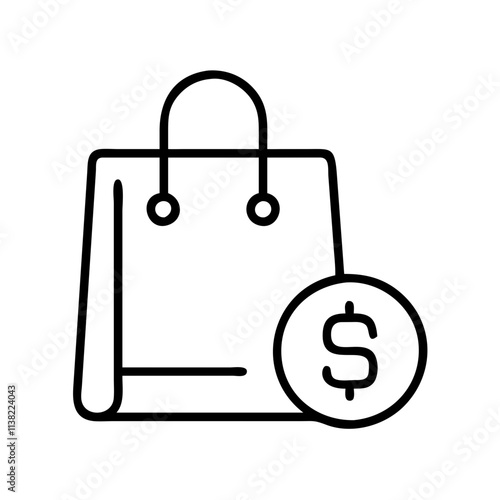 shopping spree icon, cyber monday line art, cyber icon - simple black line art icon of shopping spree, for cyber monday celebrations. cyber vector art.