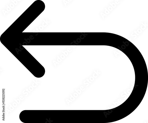 Simple black U-turn arrow illustration