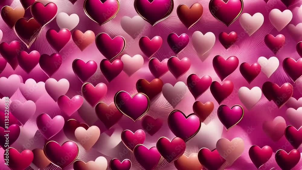 Seamless video loop of hearts pattern dynamic motion Seamless video loop of hearts pattern dynamic motion
