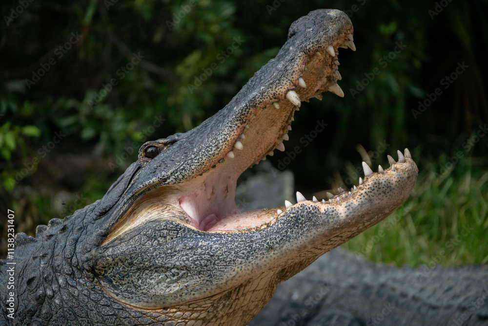 Fototapeta premium American alligator with mouth open