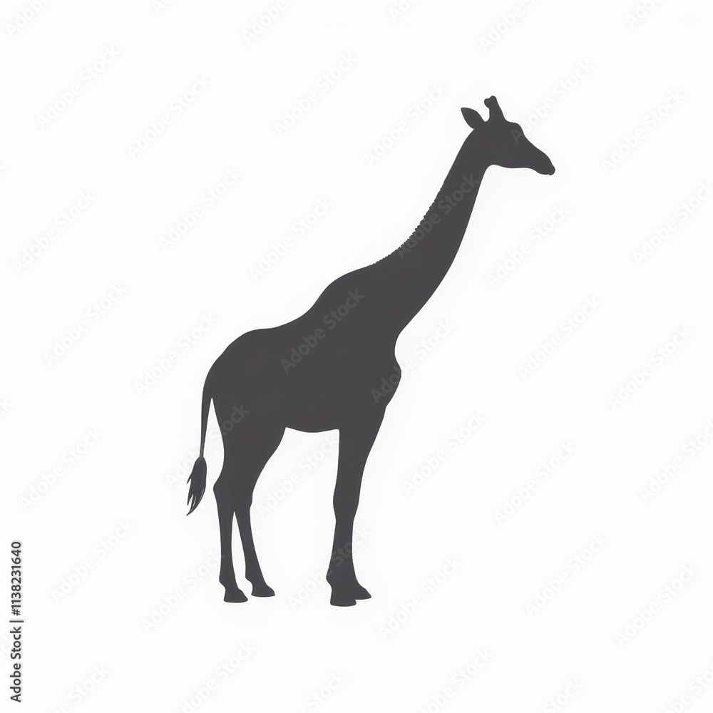 Fototapeta premium Elegant giraf silhouette with a focus on its long neck and unique profile
