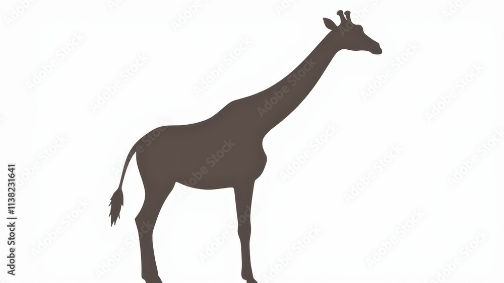 Fototapeta premium A sleek giraf design in silhouette style, placed on a plain and simple background