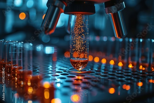 Genetic research and Bio tech science Concept Human Biology and pharmaceutical technology on laboratory background