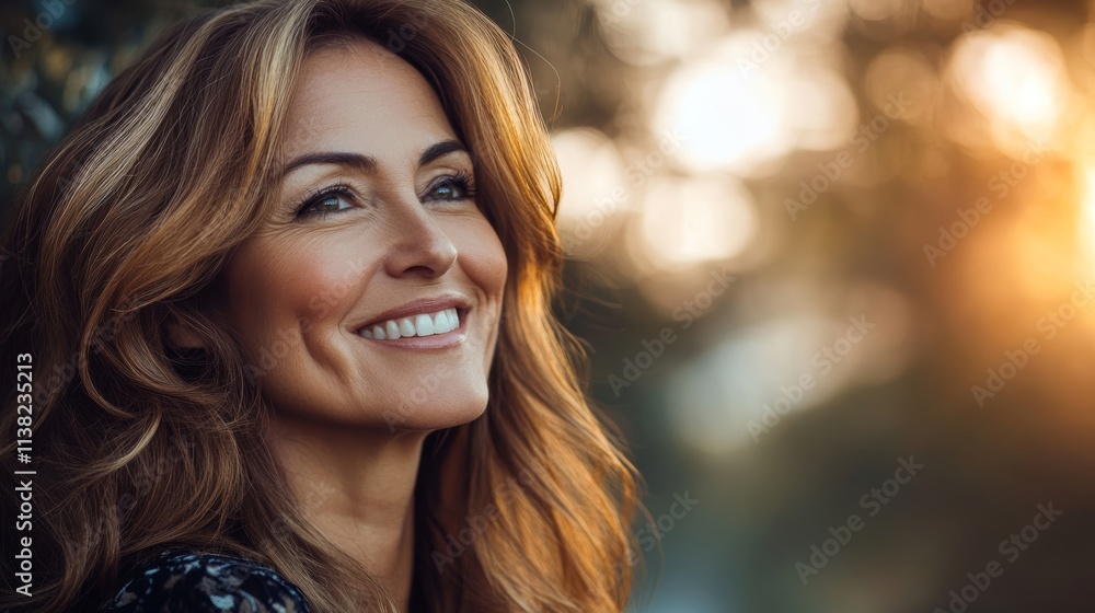 Fototapeta premium Beautiful 50 year old woman smiling