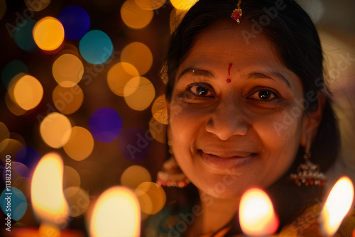 Generative AI Image of Traditional Diwali Festival of Lights with Oil Lamps and Festive Atmosphere photo