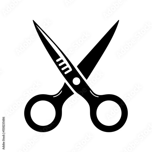 Simple Vector Icon of a Scissors – Logo Design Illustration