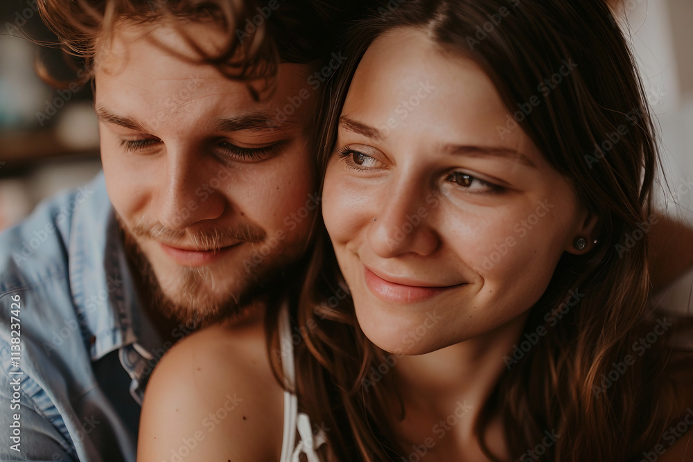 Generative AI Image of Cozy Couple in Love Spending Quality Time Together at Home Generative AI Image of Cozy Couple in Love Spending Quality Time Together at Home