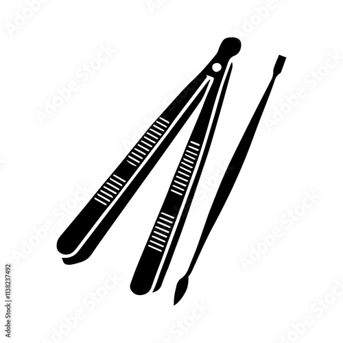 Simple Vector Icon of a Cuticle Pushers – Logo Design Illustration