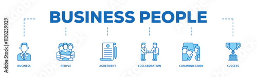 Business model infographic icon flow process which consists of vision, competence, partner, management, marketing, strategy, growth and revenue icon live stroke and easy to edit .