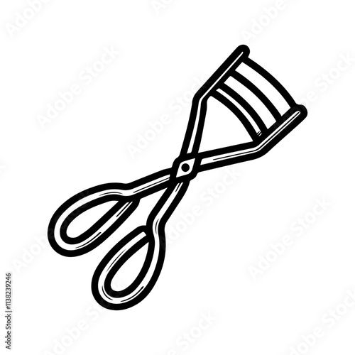 Simple Vector Icon of a Eyelash Curlers – Logo Design Illustration