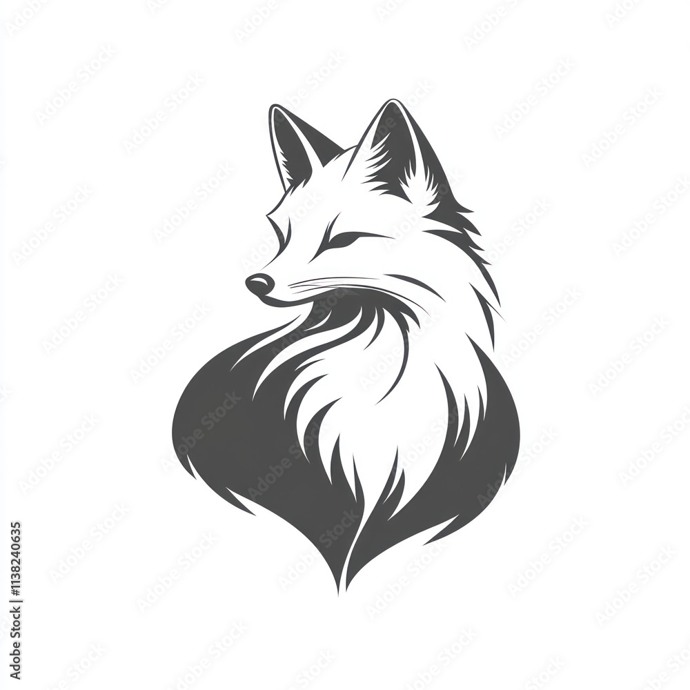 Elegant stylized fox head illustration. Elegant stylized fox head illustration.