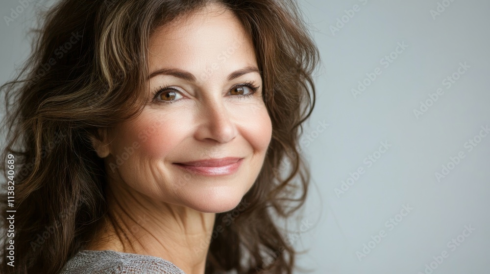Naklejka premium Beautiful 50 year old woman smiling