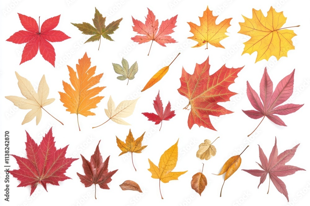 Collection of autumn leaves in various colors and shapes, showcasing the beauty of fall foliage. Collection of autumn leaves in various colors and shapes, showcasing the beauty of fall foliage.