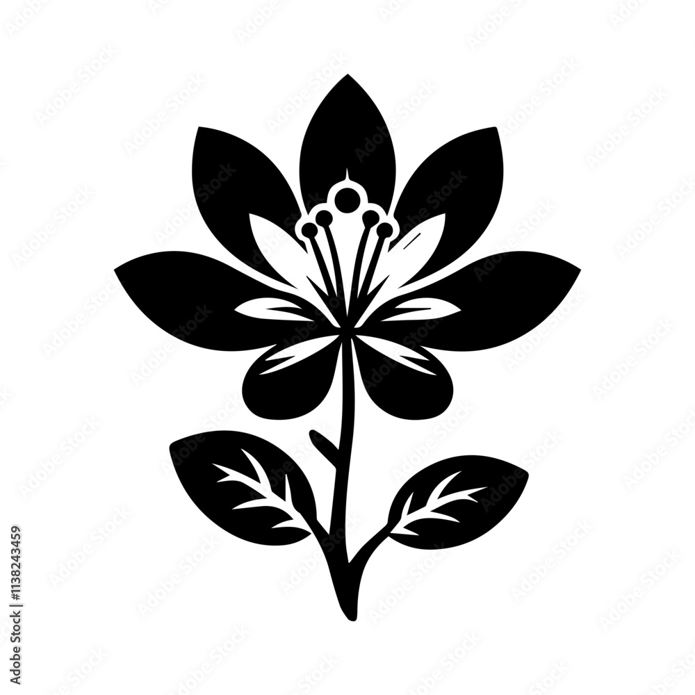 Obraz premium Simple Vector Icon of a Flor de Ceibo – Logo Design Illustration