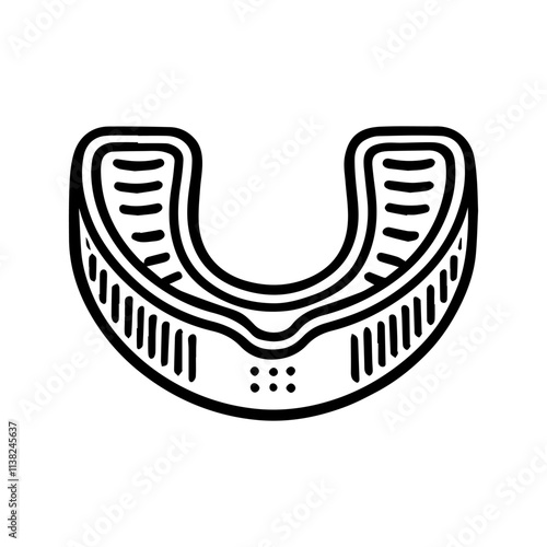Simple Vector Icon of a Mouthguard – Logo Design Illustration