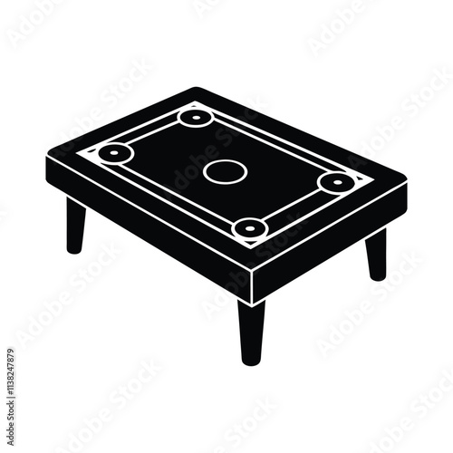 carrom board vector silhouette on white background.eps