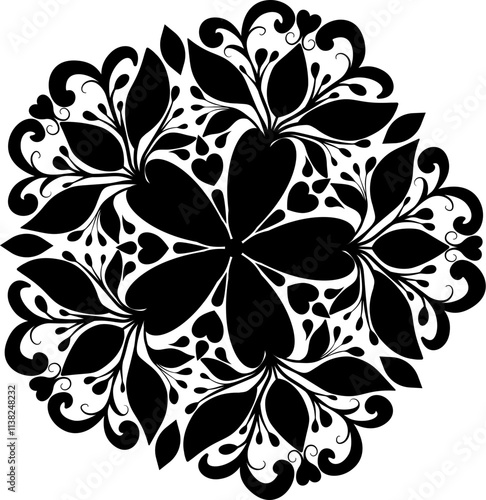 round pattern with natural motifs