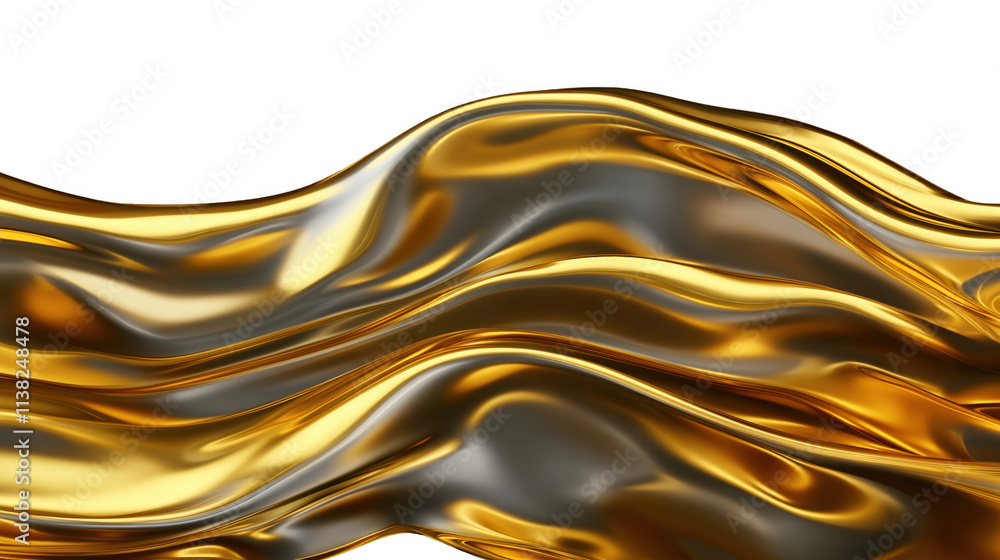 A gold and silver fabric with a wave pattern A gold and silver fabric with a wave pattern