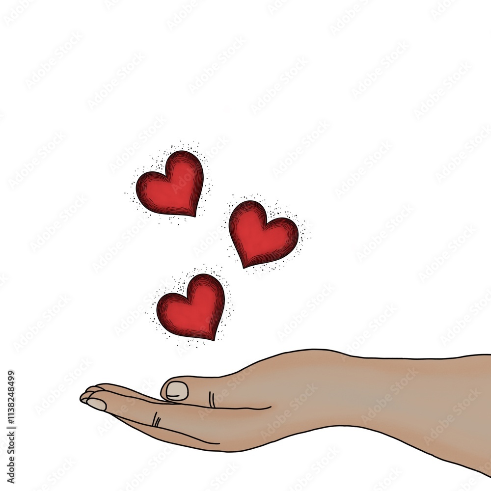Ivory Hand with Three Hearts – Love, Kindness, and Community Ivory Hand with Three Hearts – Love, Kindness, and Community