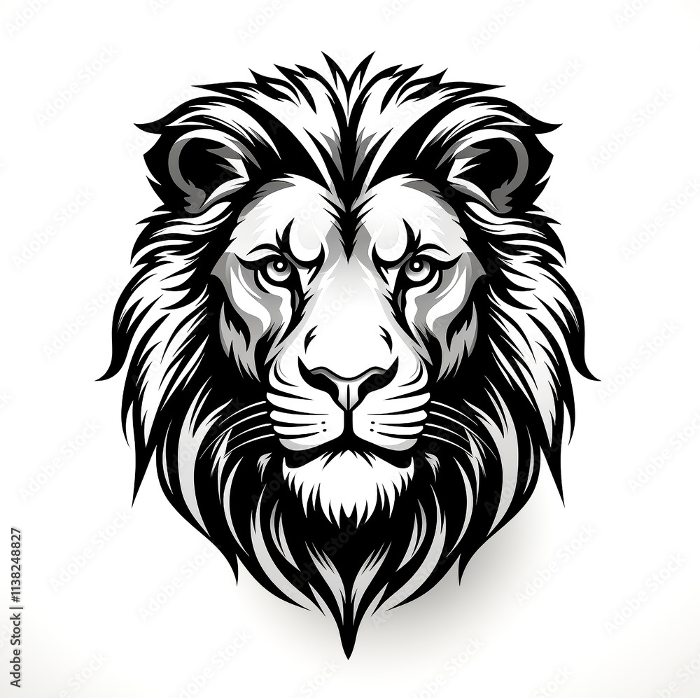 Obraz premium Powerful Lion Drawing for Logo Design