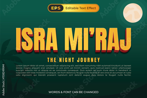 a poster for Isra Mi'raj with green background