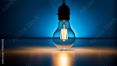 light bulb on black background