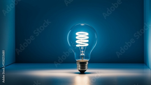 light bulb on black background