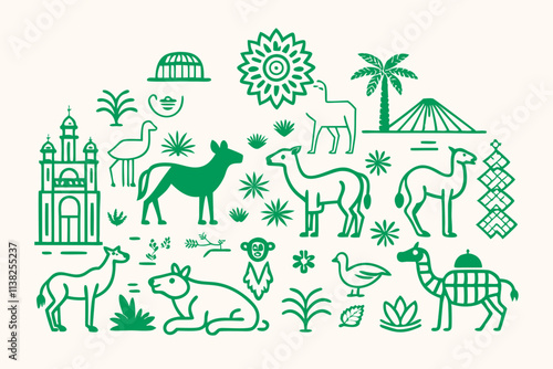 Vectors of animals of middle east