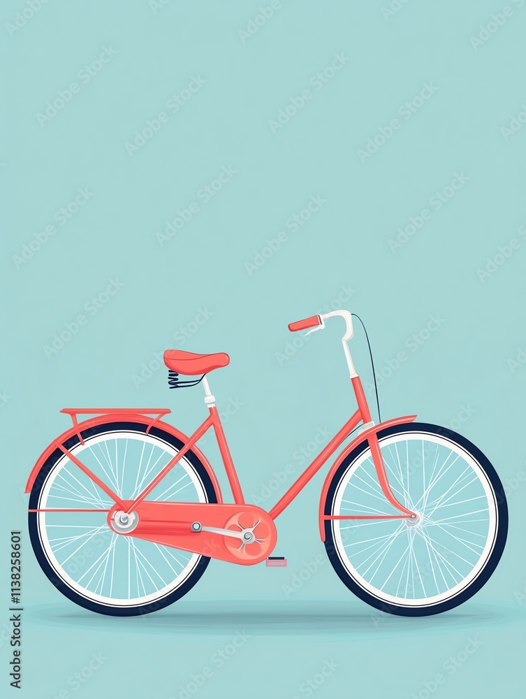 Fototapeta premium Vintagestyle bicycle with elegant detailing and retro appeal, flat design illustration