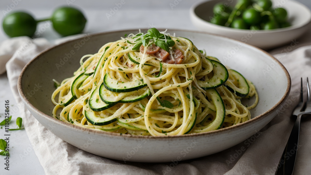 Spaghetti Carbonara with Zucchini Noodles Spaghetti Carbonara with Zucchini Noodles
