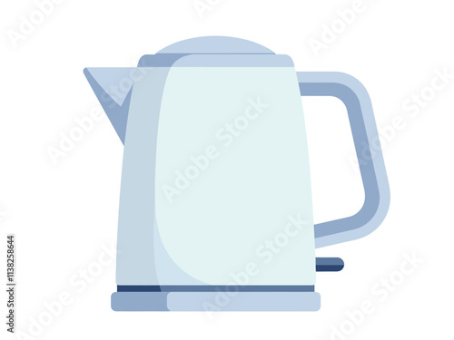 Modern electric kettle with a white body and a silver lid