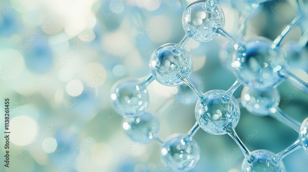 Abstract Molecular Structure in Futuristic Science Background, Abstract Molecular Structure in Futuristic Science Background,