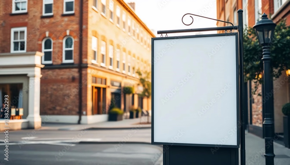 Blank City Street Sign Mockup Urban Advertisement Blank City Street Sign Mockup Urban Advertisement
