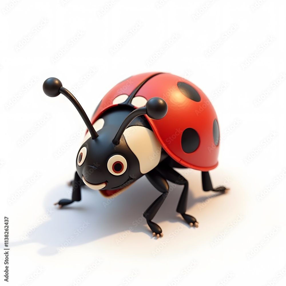 Fototapeta premium Ladybug Clipart Illustration with Vibrant Red Colors