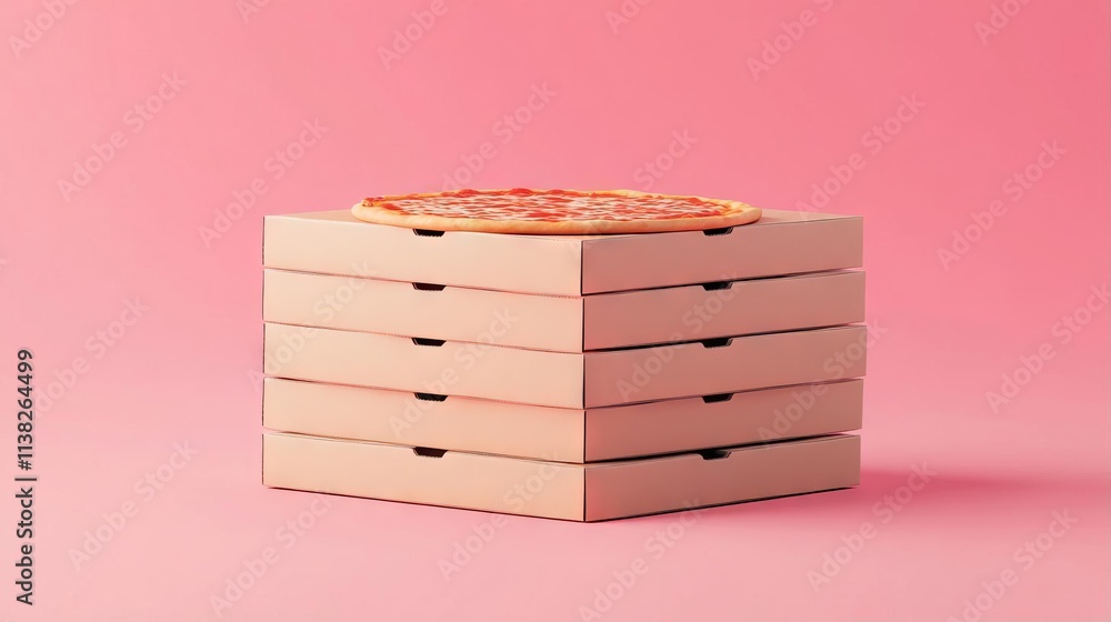 Pizza Box Stack: A Minimalist Pink Delight Pizza Box Stack: A Minimalist Pink Delight