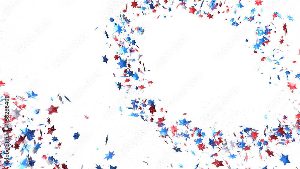 (Mehrere Werte)Confetti - Red white blue shiny confetti Confetti on white background, isolate, tricolor concept, (Mehrere Werte)Confetti - Red white blue shiny confetti Confetti on white background, isolate, tricolor concept,