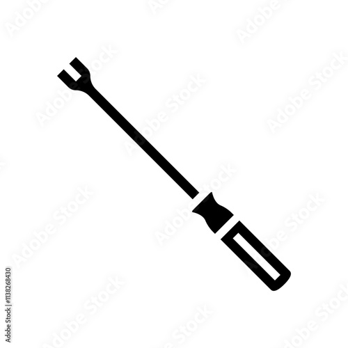 pry bar car repair tool glyph icon vector. pry bar car repair tool sign. isolated symbol illustration