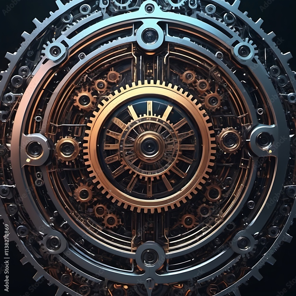 Fototapeta premium A complex and intricate system of gears and cogs.