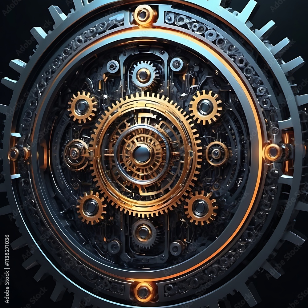 Obraz premium A complex and intricate system of gears and cogs.