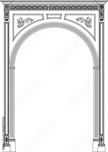 vector sketch illustration of the silhouette of a classic vintage European model gate construction design.eps