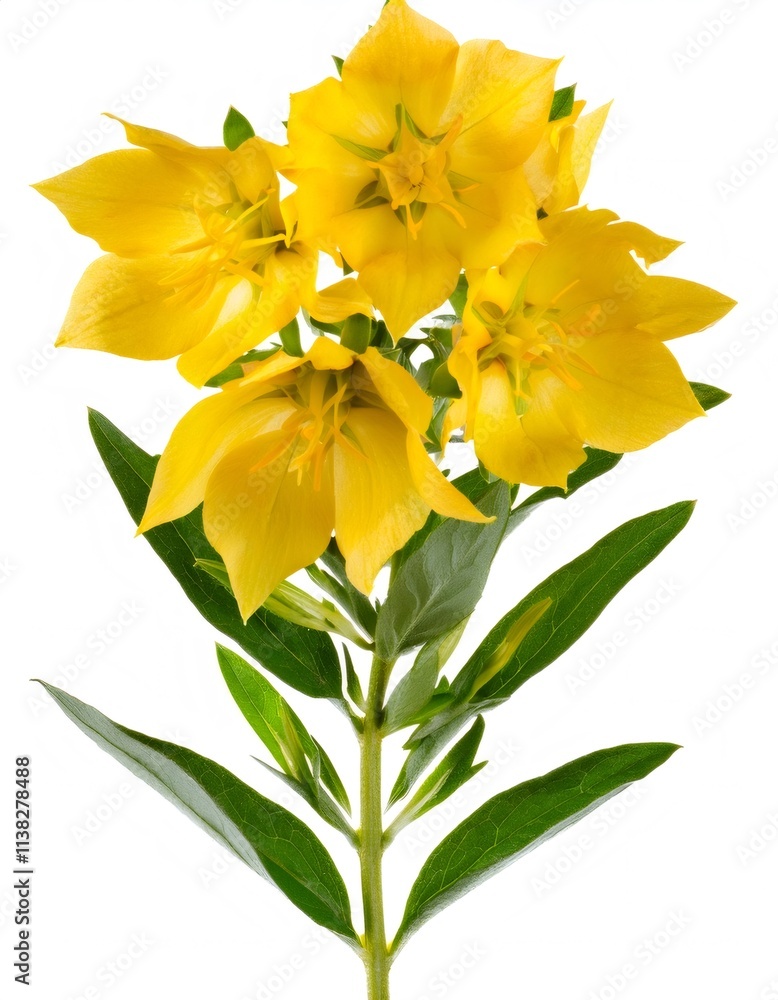 Great Yellow Gentian - Gentiana lutea - Beautiful Medicinal Plant with Yellow Flowers on White Background Great Yellow Gentian - Gentiana lutea - Beautiful Medicinal Plant with Yellow Flowers on White Background