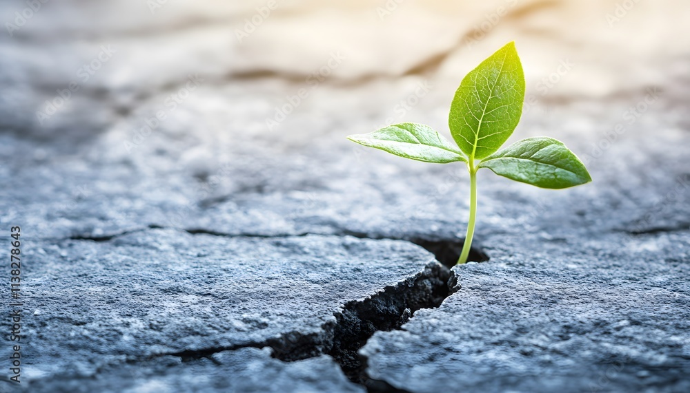 Green plant sprouting through cracks in dry earth symbolizes resilience and hope in the face of adversity, representing nature's strength and the beauty of growth. Green plant sprouting through cracks in dry earth symbolizes resilience and hope in the face of adversity, representing nature's strength and the beauty of growth.