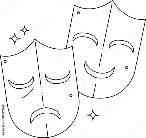 Theatrical mask, carnival, mask, drama, comedy