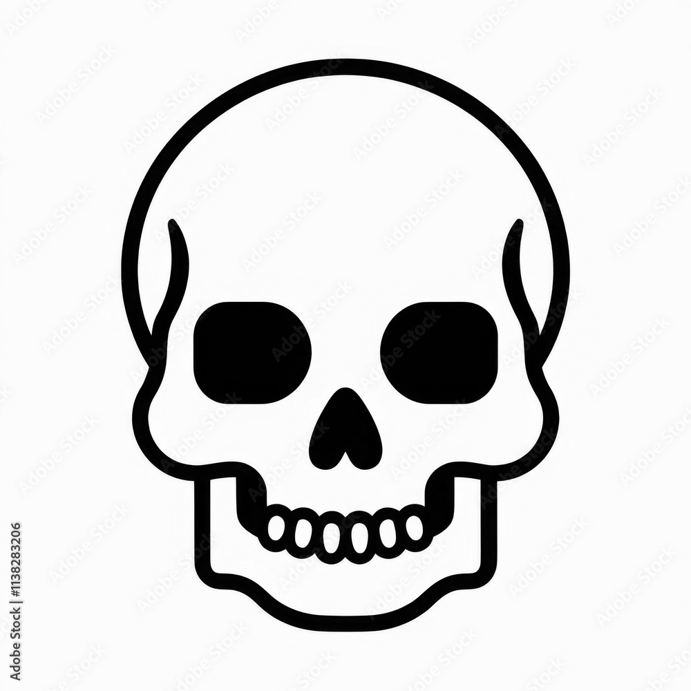 Fototapeta premium Skull icon suitable for Halloween event.
