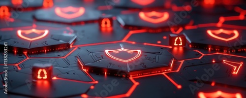 Secure Network with Glowing...